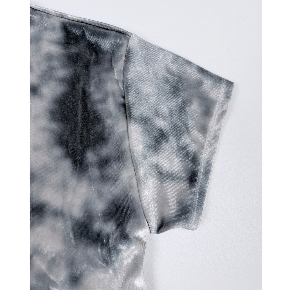 Nike Crop Top Girls 6x Grey Tie Dye Excellent Velour Short Sleeve Shirt - Picture 4 of 12